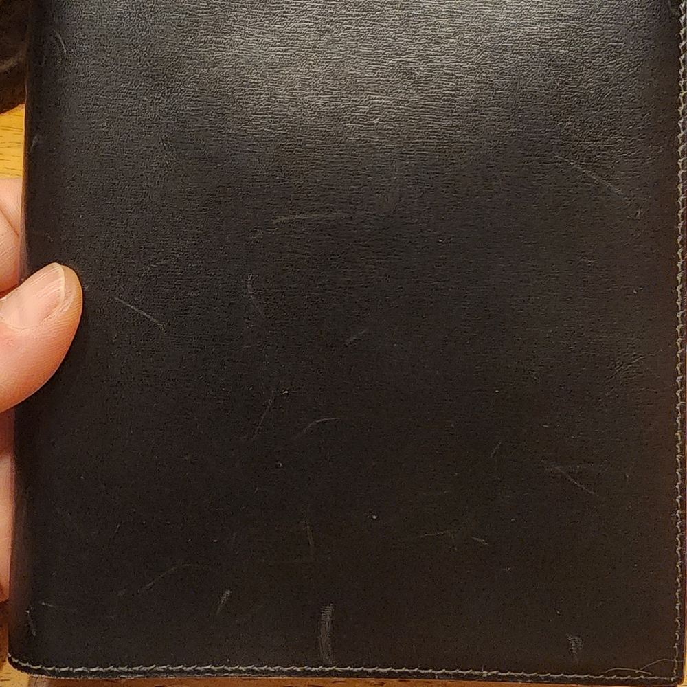 black leather Hermès agenda cover. 